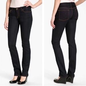 Tory Burch Super Skinny Dark Wash Jeans Stretch Slim Fit Designer Denim